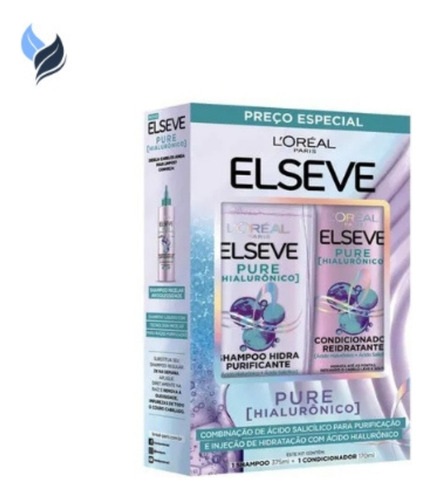 Kit Elseve Loreal Pure Hialurônico Shampoo Condicionador Top