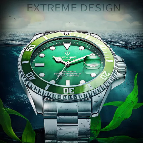 ` Reloj Mecánico Automático Con Bisel Tevise Calendar Man