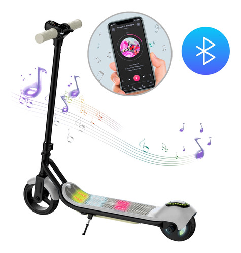 Patinete Elétrico Infantil Portátil Bluetooth Led Motor 110w