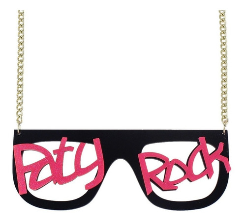 Collar Lentes Gafas De Sol Rock Pop Hot Pink Steampunk Mujer