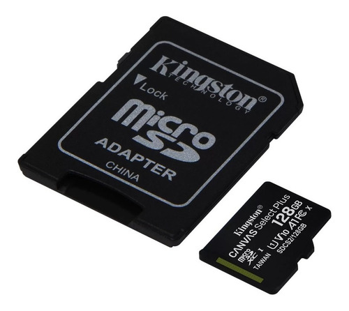 Tarjeta de memoria Kingston SDCS2SP Canvas Select Plus con adaptador SD 128GB