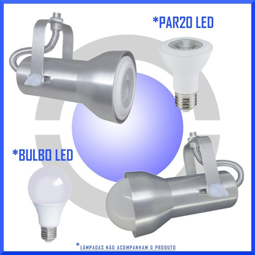Imagem 2 de 7 de Kit 35 Spot Par20 Led Trilho Eletrocalha Direcionavel