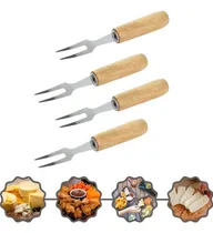 Comprar Jogo De Garfos Petiscos 4 Pcs Inox Cabo Madeira Mimo Style