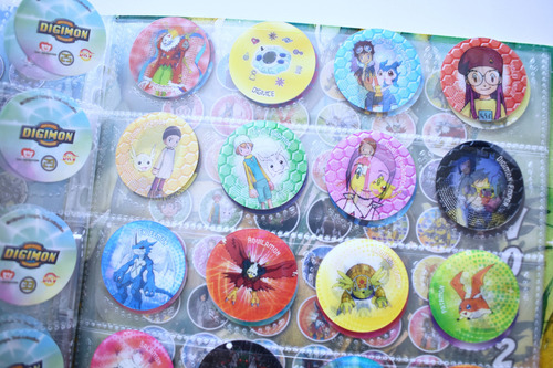 Digimon, Tazos Colección 1 & 2 + Coleccionador Digimon Taps