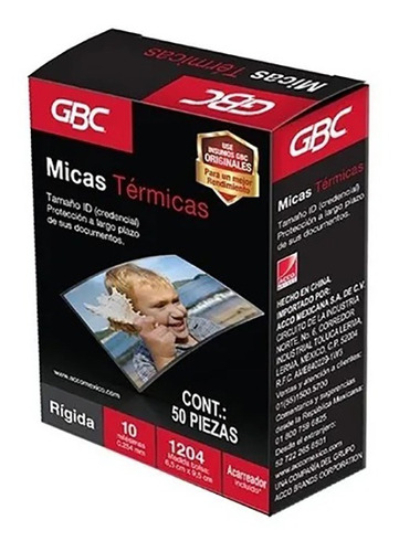 Mica Termica Acco Gbc Paq 100 Pzs 10 Milésimas 6.5x9.5 Cm