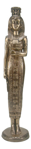 Cleópatra Rainha Do Egito Estatueta Gr. 47 Cm - Egipício Cor Ônix Ouro Metálico