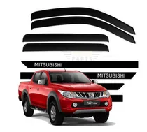 Comprar Kit L200 Triton 2008 2009 2010 2011 2012 2013 2014 2015 2016 Friso Tipo Borrachão + Calhas De Chuva