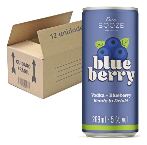 Drink Pronto Easy Booze Vodka + Blueberry 269ml (12 Latas)
