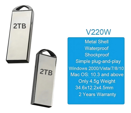 Memoria Usb 2tb Alta Velocidad 3.0 (2000 Gb) Flash Drive 115