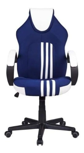Cadeira Gamer Azul, Branca E Preta Pelegrin Pel-3005 Material do estofamento Tecido com detalhes em Couro PU