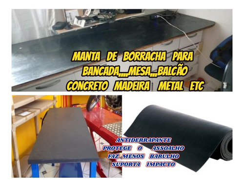 Manta Emborrachada 3mm P/bancada Mesa Balcão 2.20x0.85mts 