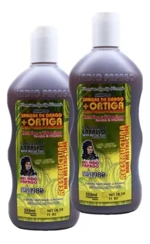 2 Shampoo Sangre De Drago Y Ortiga Caída Alopecia Calvicie 