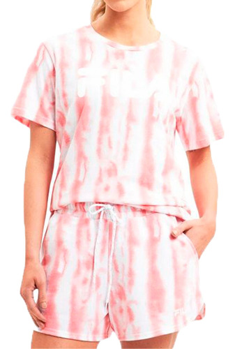 Remera Fila Lifestyle Mujer Tye Die M Coral-blanco Blw