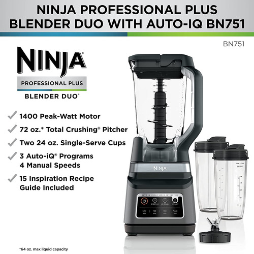 Ninja - Bender Bn751 Professional Plus Duo, 1400 Vatios De P