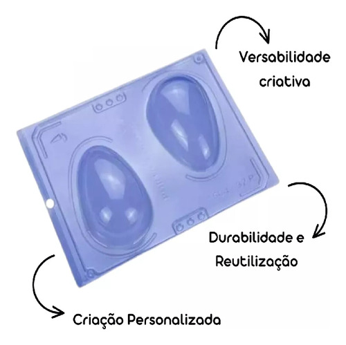 Forma Para Ovo De Páscoa Liso 100g 3 Partes Com Silicone