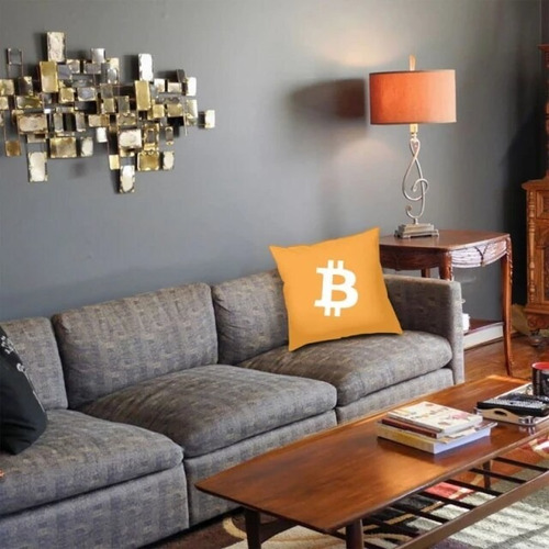 Imagen 2 de 4 de Cojin Bitcoin Criptomoneda Almohada Funda Btc