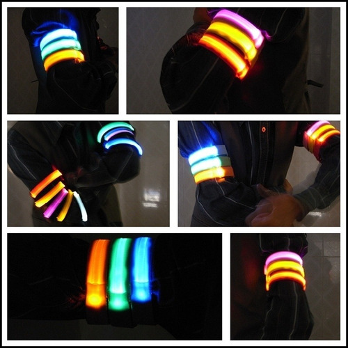 Pulsera Colorido Nylon Night Sports Led Brazalete Luz F7