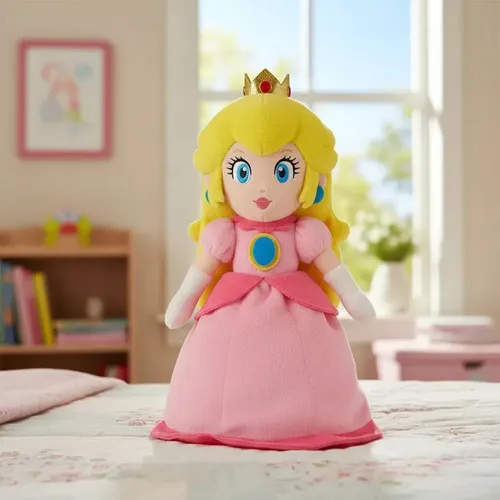 Peluche Princesa Peach 50cm Mario Bros Felpa Hipoalergénico