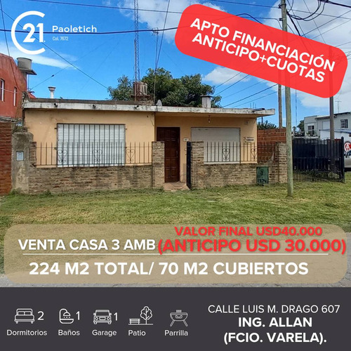 Venta Casa 3 Ambientes Ing Allan
