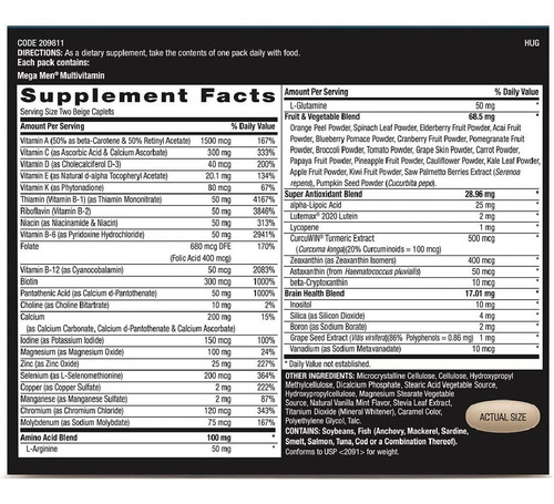 Mega Men Joint Vitapak Gnc 30 Packs