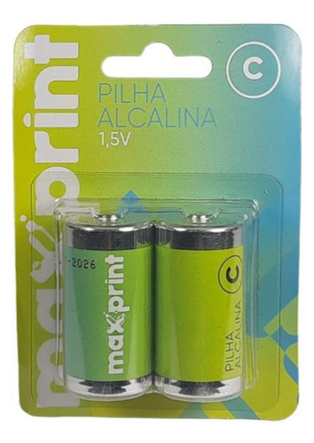 Pilha Alcalina 1,5 C 2 Unidades Maxprint