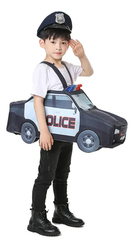 comprar Solo Para Fiesta Disfraz De Coche De Policía Para Niños Pequ