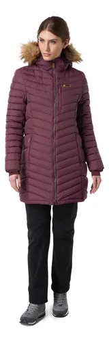 Chaqueta Mujer Lippi Quilca Down Long Hoody Jacket Burdeo I1