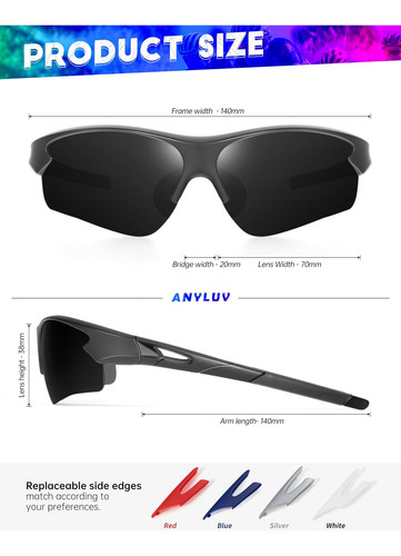 Anyluv Gafas Sol Polarizadas Uv, Deporte Y Protección