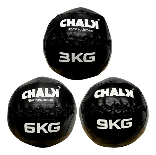 Kit Medicine Ball 3kg 6kg Y 9kg Sin Pique Cross Funcional