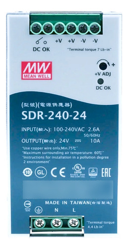 Fuente De Poder Drp-240-24 (sdr-240-24) 24vdc 10a
