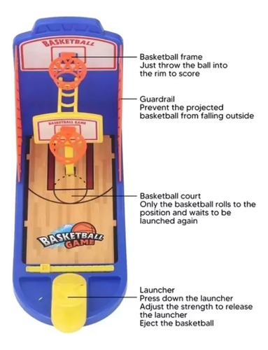 Juego De Mesa Tablero Basket Mini Pelotas Maquina Puntos