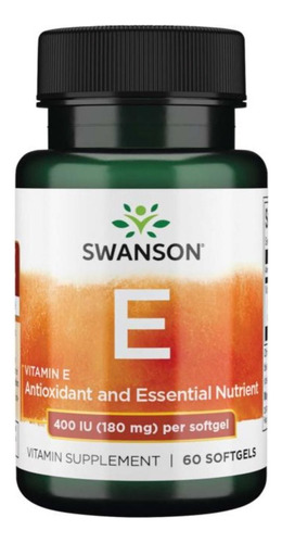 Vitamina E Swanson 400ui /60 Softgel Sabor Sin sabor