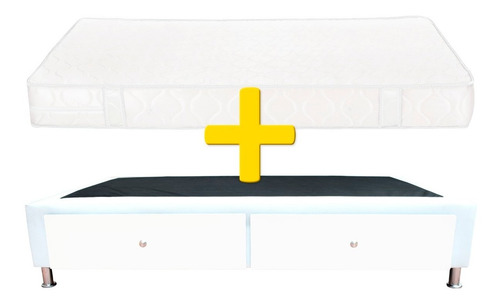 Combo Base Cama 90x190 Con Cajones + Colchón Anatómico.