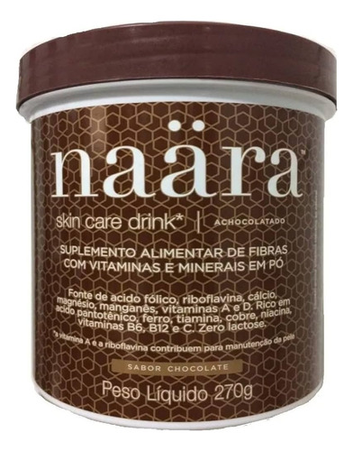 Naara Beauty Drink Colágeno Hidrolisado De Chocolate 270g Sabor Chocolate