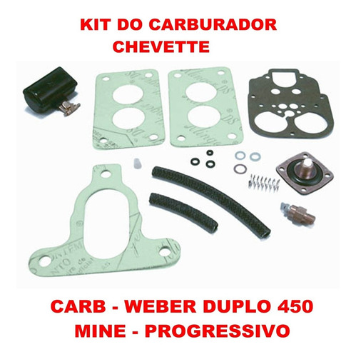 Kit Carburador Chevette 1.4/1.6 Weber 450 Mine Progressivo