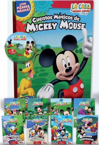 Cuentos Mágicos Mickey Mouse 8 Libros + Dvd + Pizarra Magica