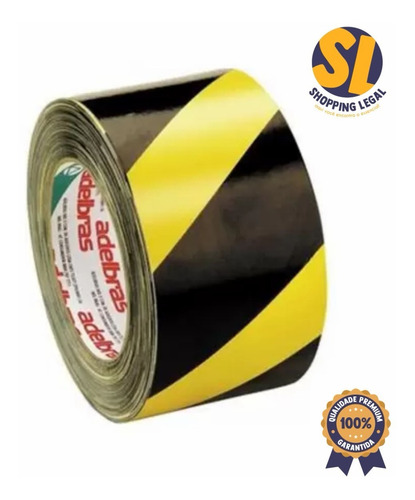 Imagem 3 de 8 de Fita Zebrada Demarcação 48mm X 14m Adelbrás - Kit Com 2 Unid