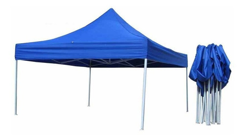 Toldo Plegable 3x3 Acero Reforzado Y Paredes 100%impermeable Color Azul