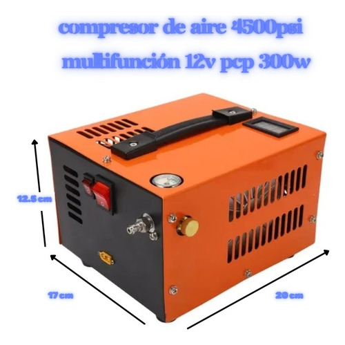 Compresor De Aire 4500psi Portátil Multifunción 12v Pcp 300w