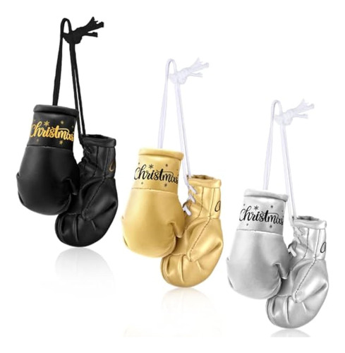 3 Pares De Mini Guantes De Boxeo Colgantes En