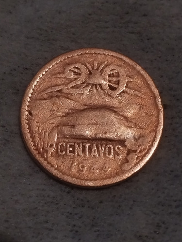 Moneda De 20 Centavos De 1944. Condición:promedio