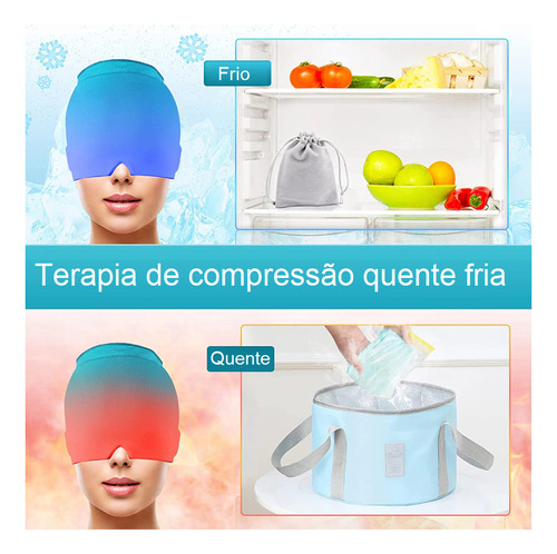 Touca Alívio Enxaqueca Dor Cabeça Terapia Frio Quente Enxaqu