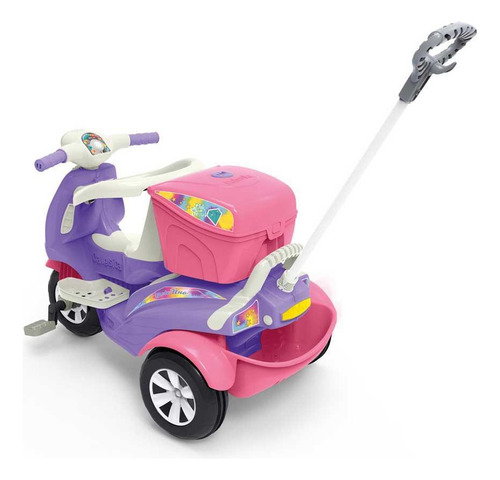 Carrinho Passeio E Pedal Calesita Moto Uno Ref.1036 - Rosa
