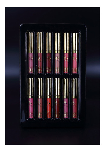 Conjunto De Brilho Labial Fosco De 12 Cores Caixa De Present
