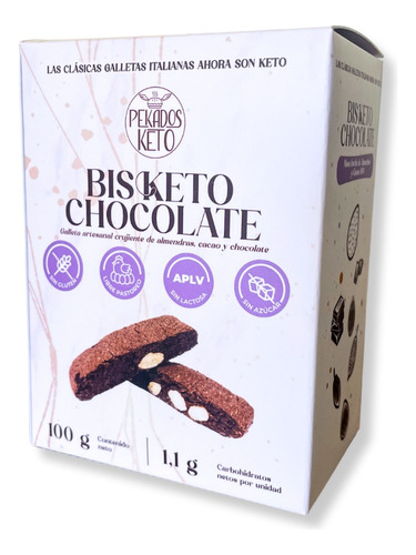 Galletas Keto Bisketo Chocolate Pekados Keto 100 G.