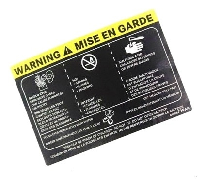 Etiqueta Advertencia Batería Mopar