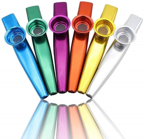 6 Kazoos Metalicos De Diferentes Colores - Kazoo