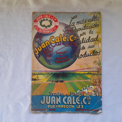 Antiguo Catalogo De Plantas Y Herramientas Juan Cale, 1936. 