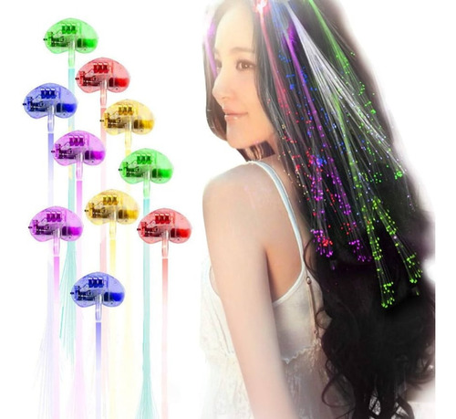 Extensiones De Pelo Fibra Optica Luz Led Con Broche Lefemme 