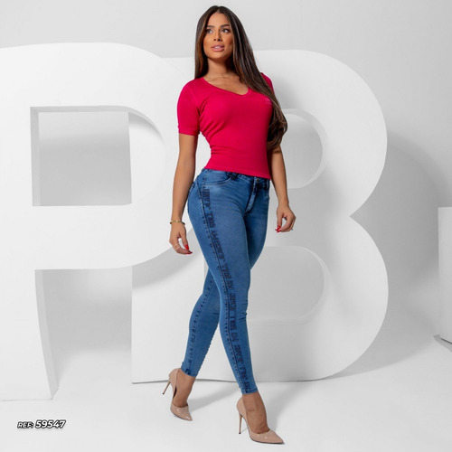 Imagem 6 de 7 de Calça Pitbull Pit Bull Jeans Feminina C/ Bojo Modela Bumbum